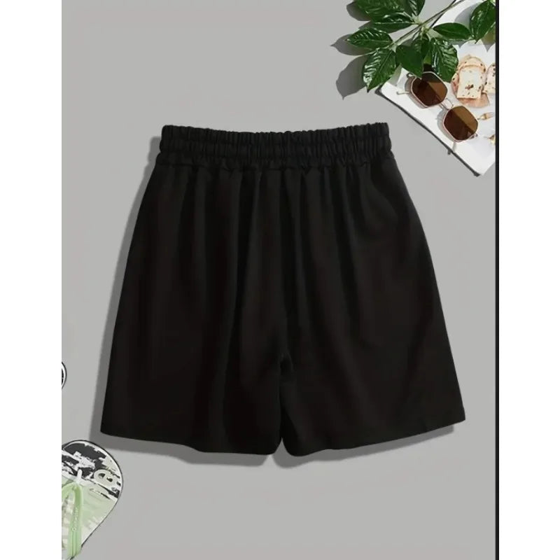Women's Drawstring Belt Versatile Casual Loose Shorts Summer New Item Unisex Casual Shorts
