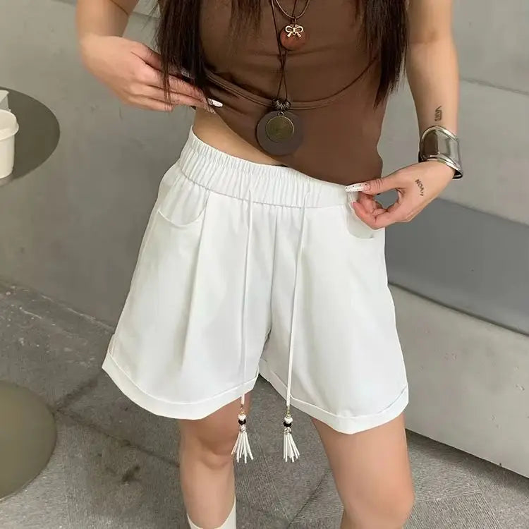 Lace Shorts Women Summer Thin Students Ice Silk Quick Dry Sunscreen Casual Sweatpants Breathable