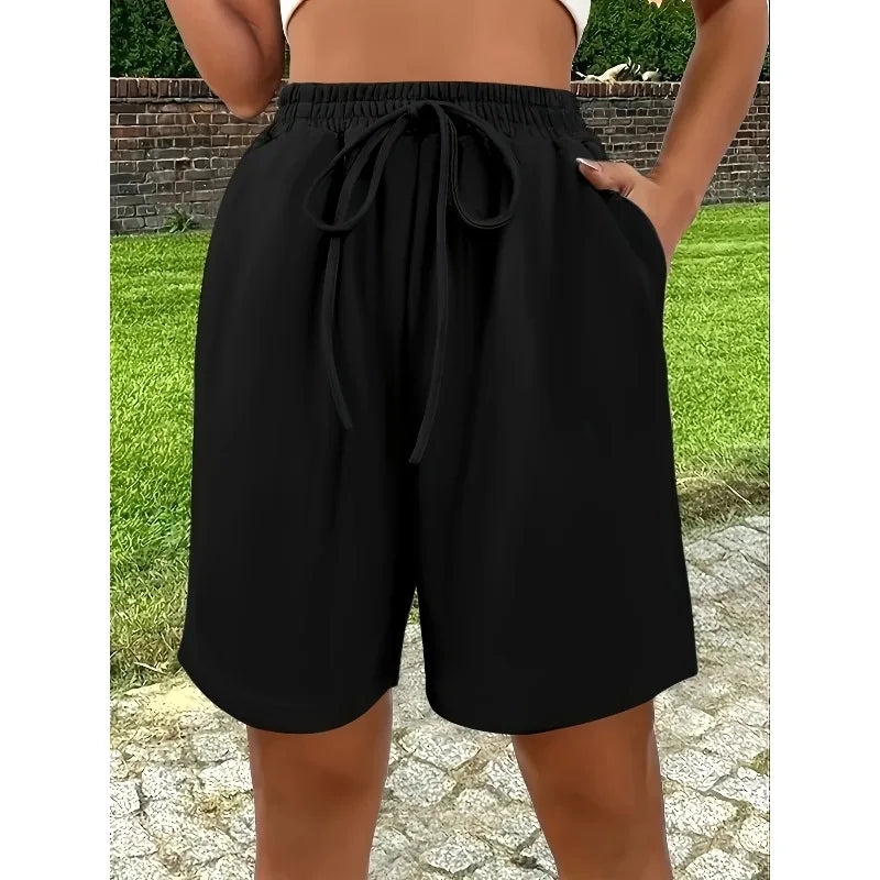 Women's Drawstring Belt Versatile Casual Loose Shorts Summer New Item Unisex Casual Shorts