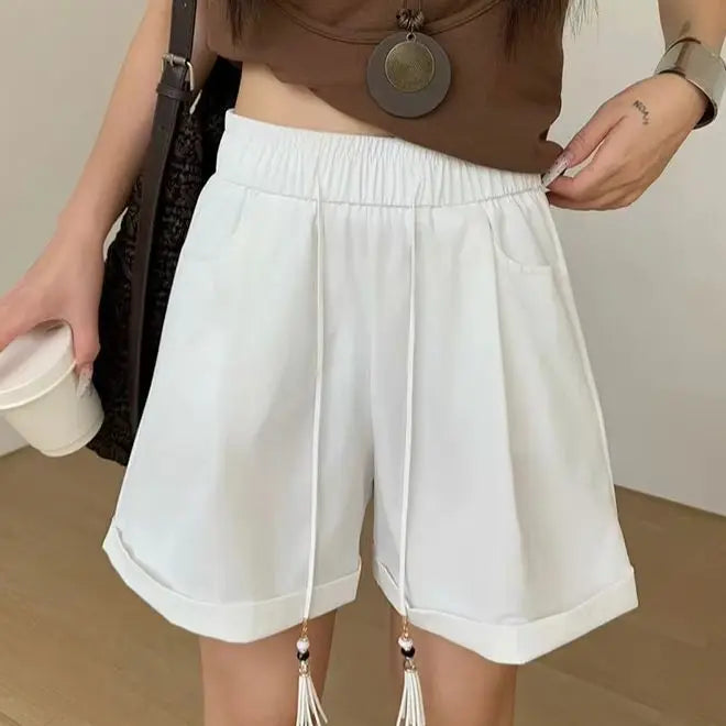 Lace Shorts Women Summer Thin Students Ice Silk Quick Dry Sunscreen Casual Sweatpants Breathable