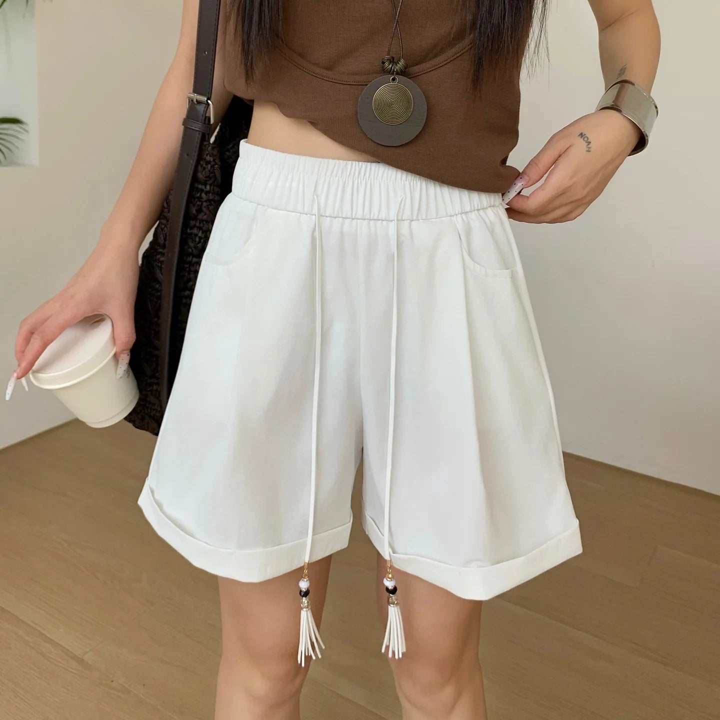 Lace Shorts Women Summer Thin Students Ice Silk Quick Dry Sunscreen Casual Sweatpants Breathable